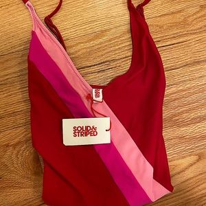 #NWT Solid & Striped Swim Suit